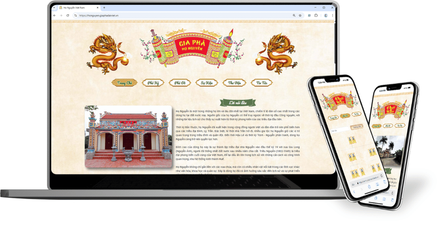 Website mẫu hoạt động thực tế